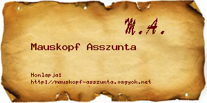 Mauskopf Asszunta névjegykártya